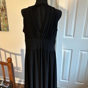 Vintage R&M Richards Halter Dress Elegant Black Sleeveless Dress